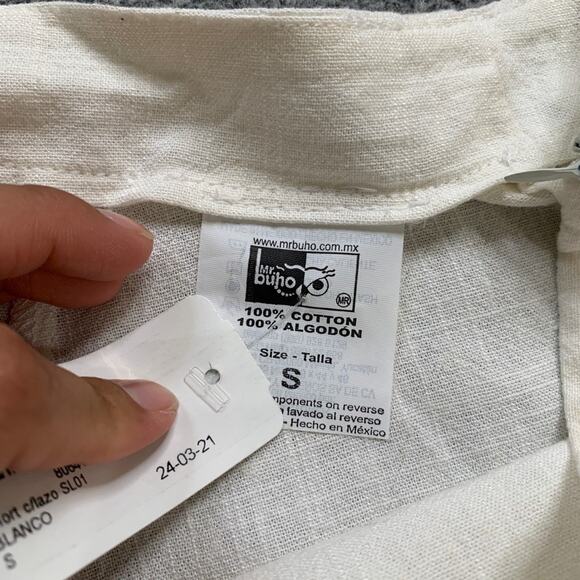 Mr. Buho Shorts Womens S Small White Cotton Tie Front Wrap Side Zip Wide Guazy - Picture 7 of 10